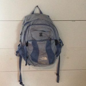 Light blue North Face backpack